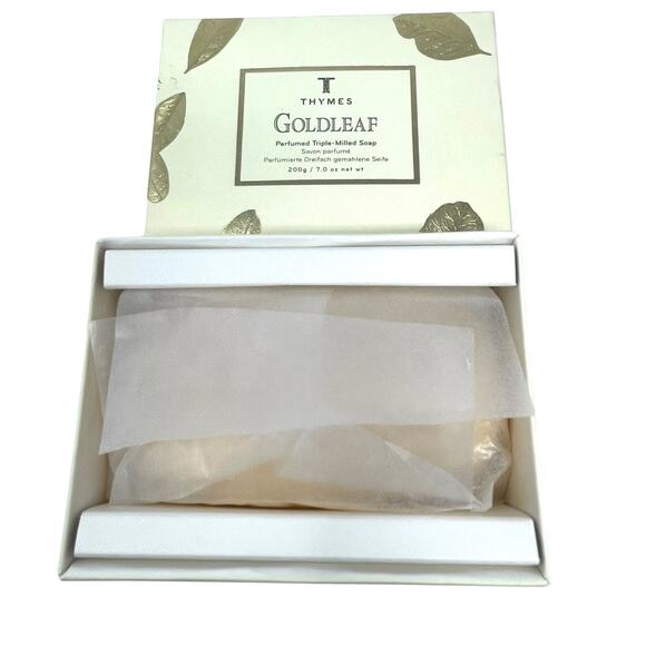 Thymes Gold Leaf Triple-Milled Perfumed Bar Soap 7 oz.New in Box - Picture 4 of 7